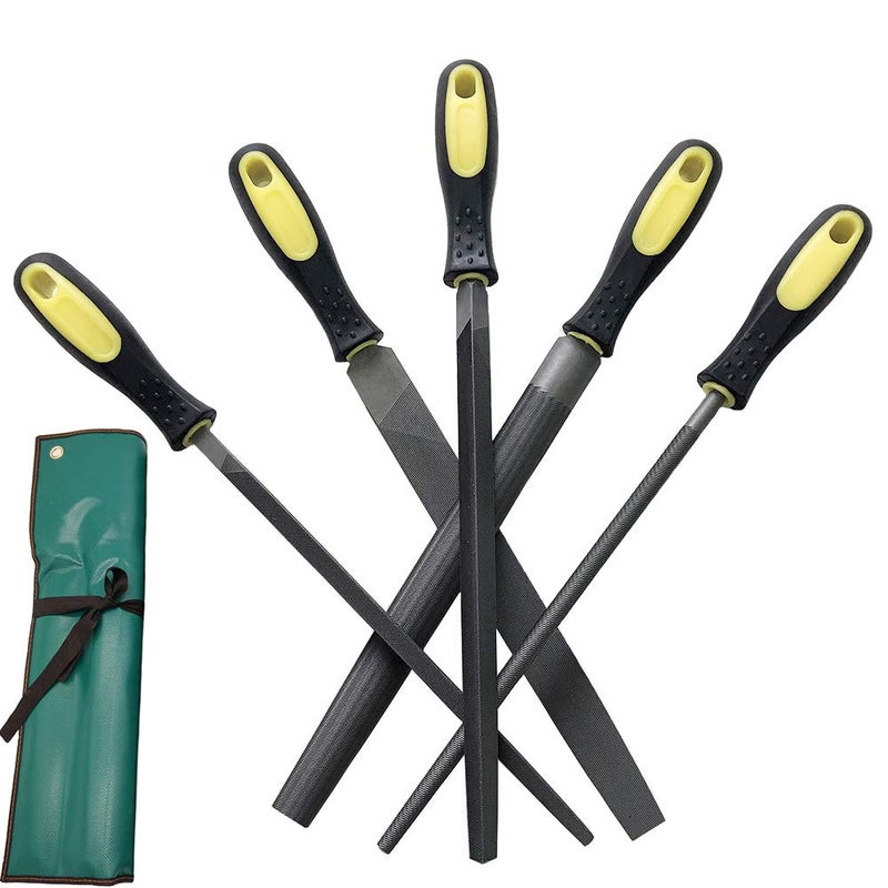 YCAMMIN Metal File Set, 5-Piece, 10-inch,High Carbon Steel File,Work for Metal, Wood,Plastic - Image 1